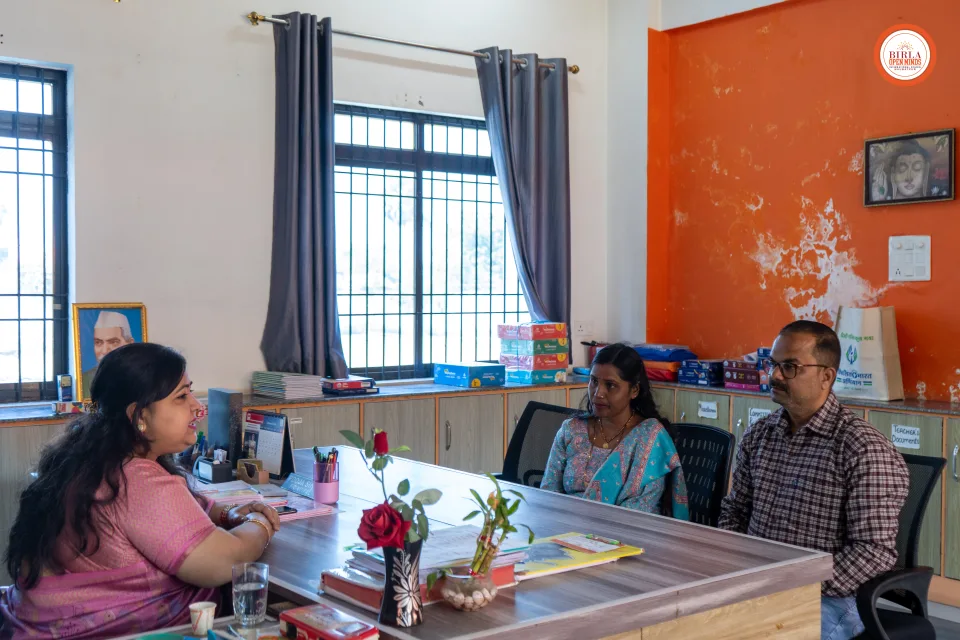 Parents and teachers during the 2025–26 parent–teacher meeting at BOMIS Naubatpur