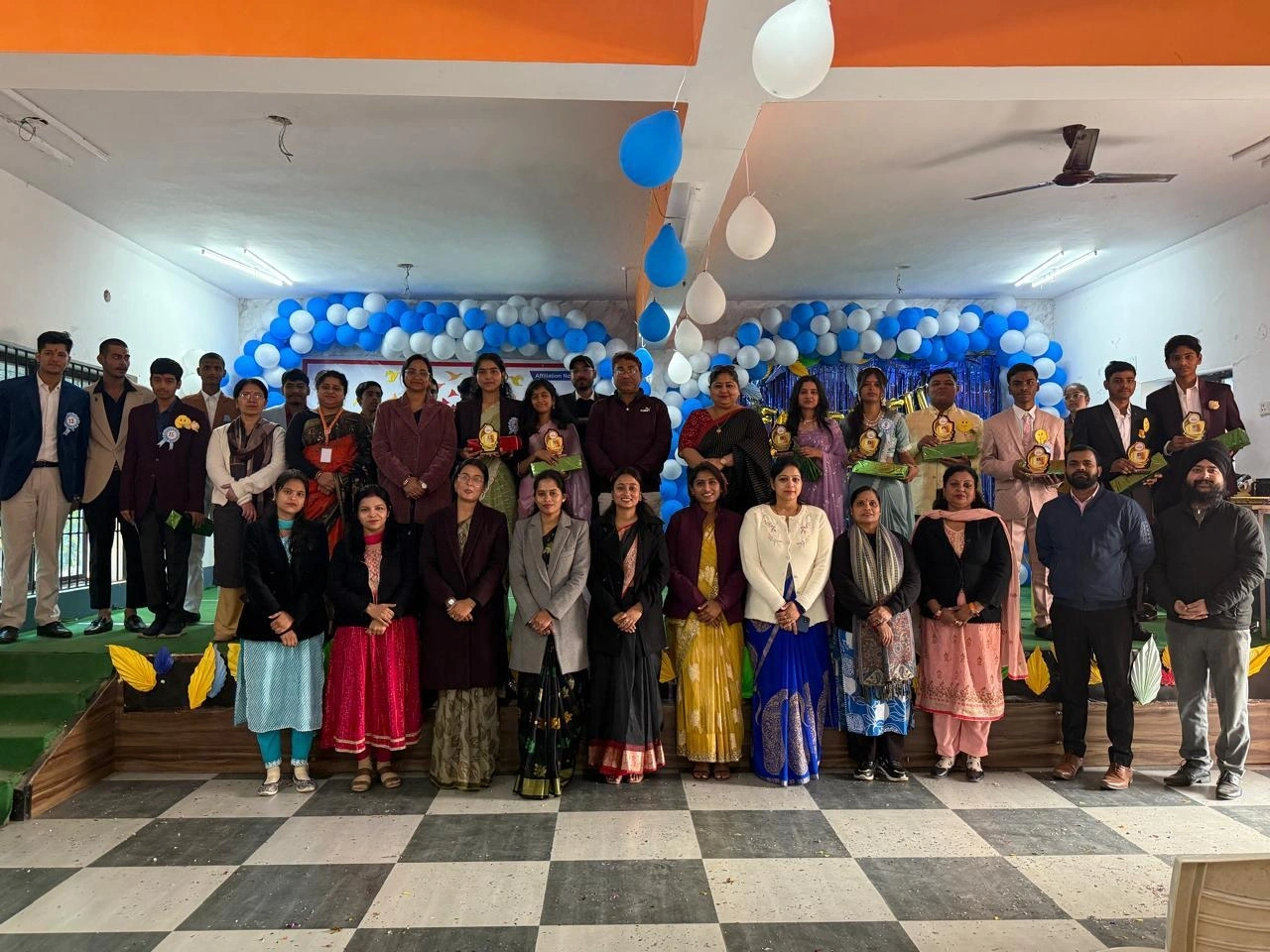 Students and teachers during school life activities at BOMIS Naubatpur