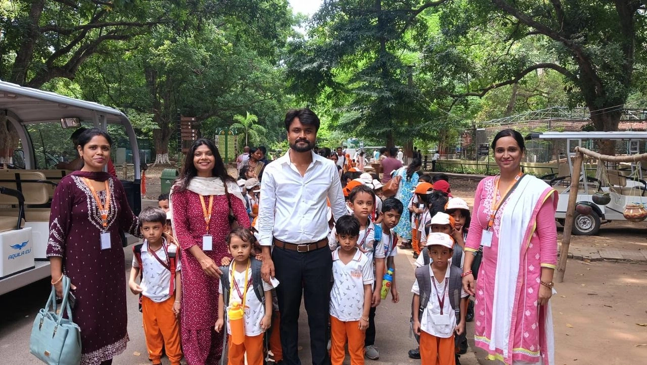 Students and teachers during school life activities at BOMIS Naubatpur