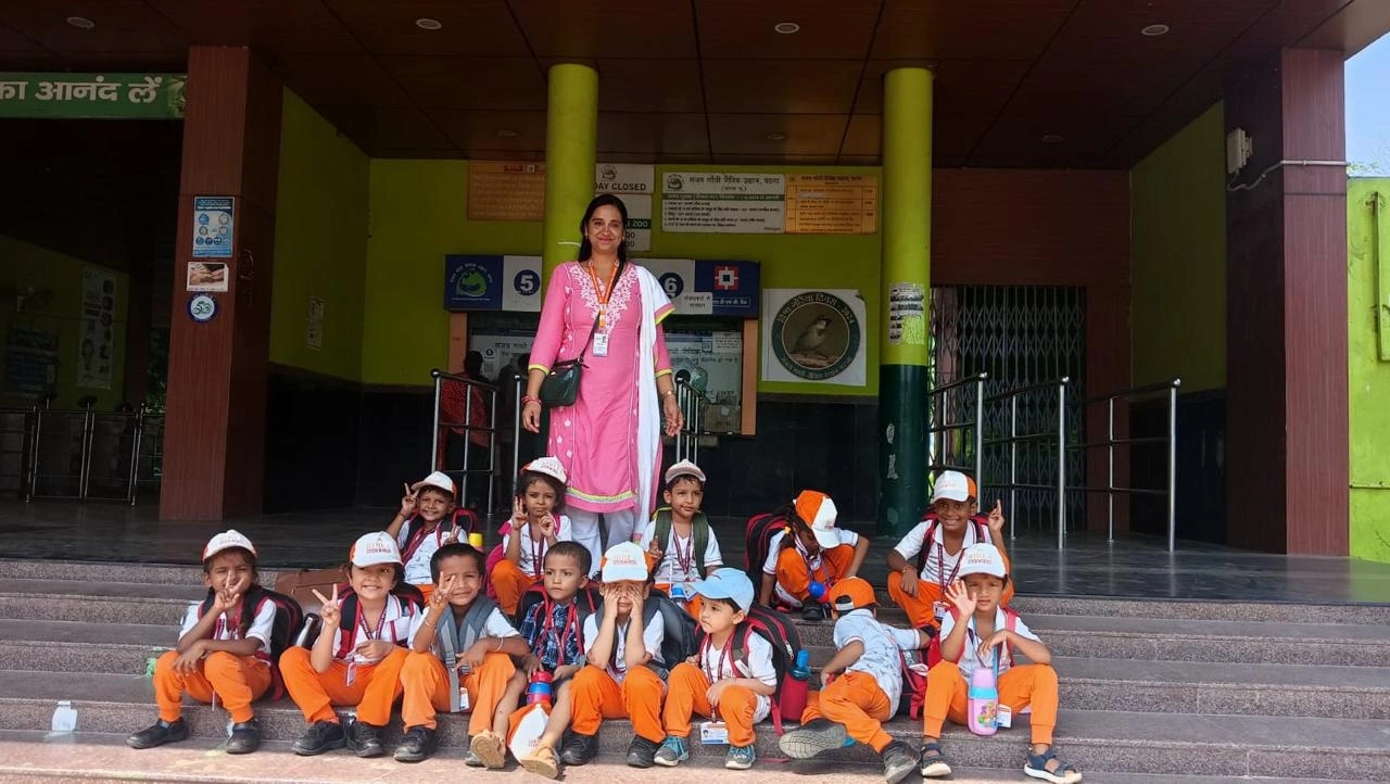 Students and teachers during school life activities at BOMIS Naubatpur
