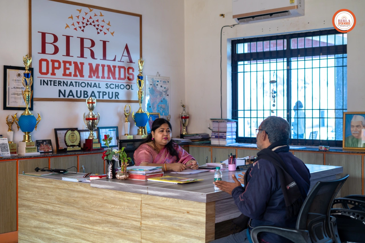 Parents and teachers during the 2025–26 parent–teacher meeting at BOMIS Naubatpur