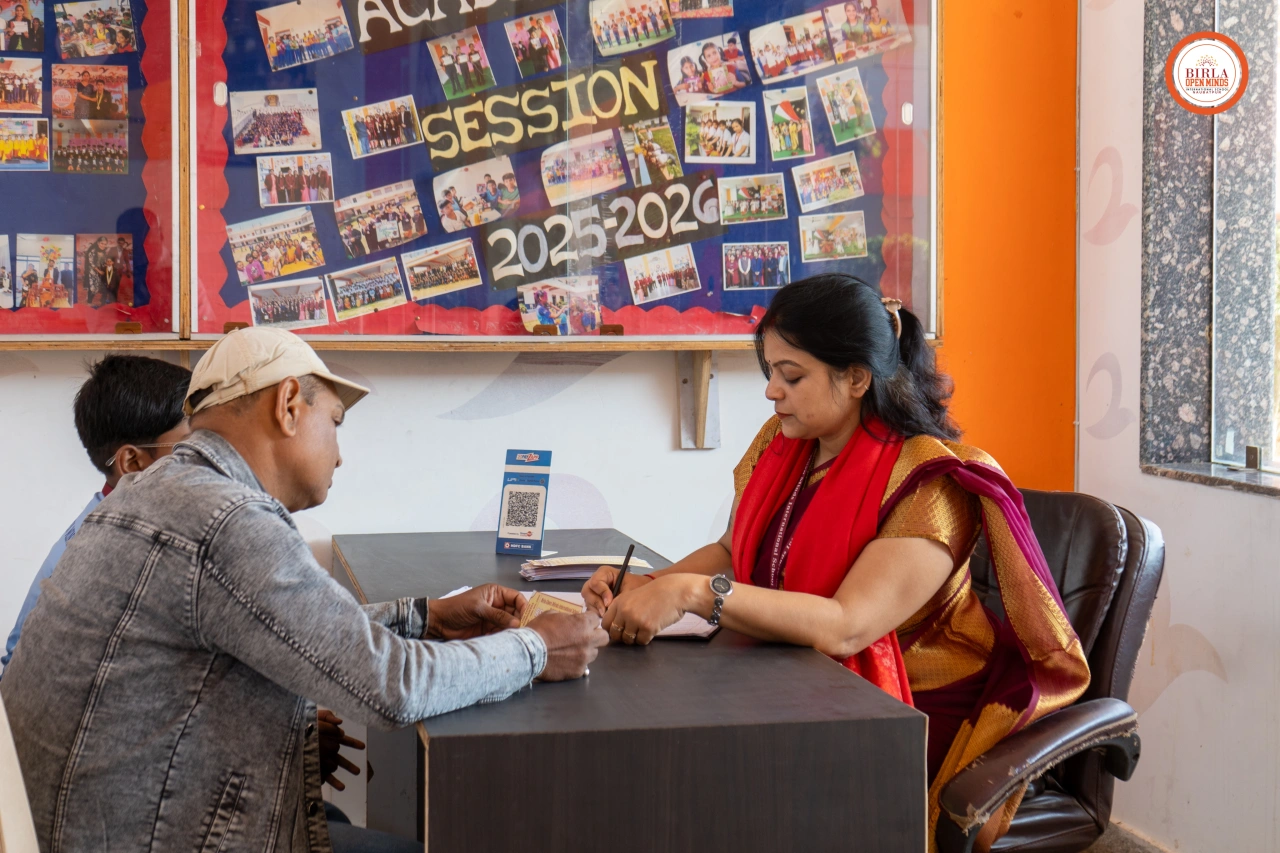 Parents and teachers during the 2025–26 parent–teacher meeting at BOMIS Naubatpur