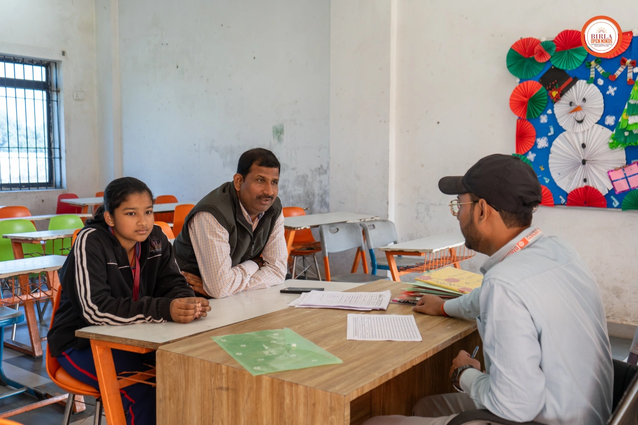 Parents and teachers during the 2025–26 parent–teacher meeting at BOMIS Naubatpur