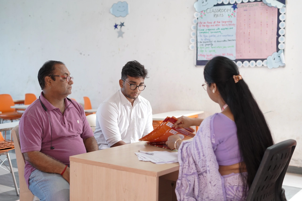 Parents and teachers during the 2026 annual parent–teacher meeting at BOMIS Naubatpur
