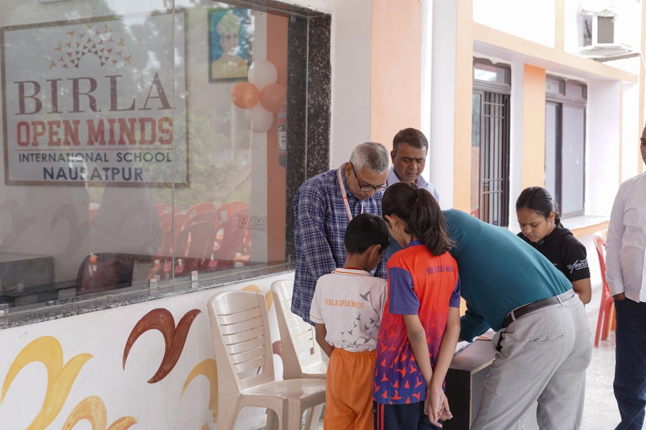 Parents and teachers during the 2026 annual parent–teacher meeting at BOMIS Naubatpur