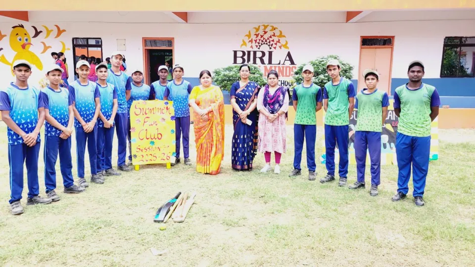 Students and teachers during school life activities at BOMIS Naubatpur