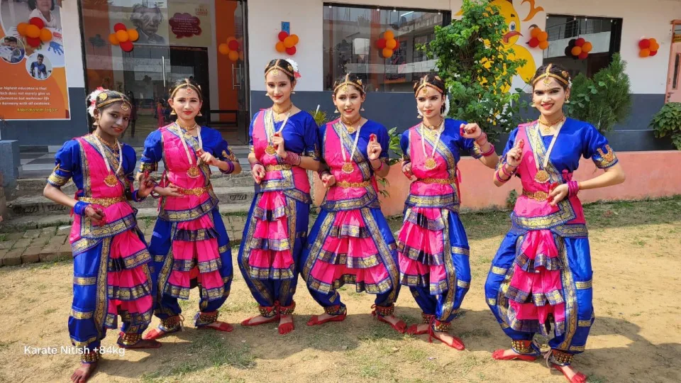 Students and teachers during school life activities at BOMIS Naubatpur